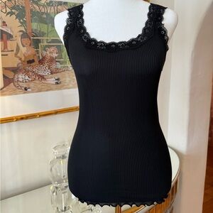 Intimissimi Elegant Black Lace Trim Camisole